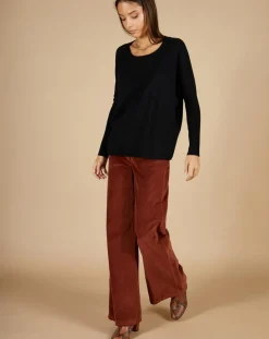 Discount Cashmere Tribu Pull poncho 100% Cachemire Alizée col rond noir
