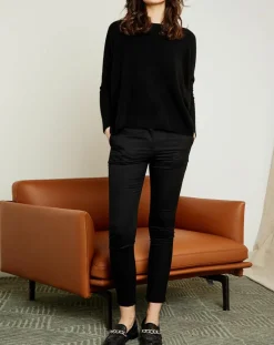 Miss Cashmere Pull poncho 100% Cachemire Elisabeth Col rond noir