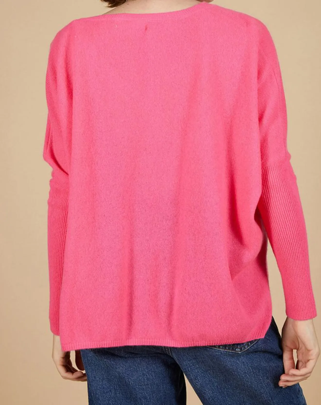 Femme Cashmere Tribu Pull poncho 100% Cachemire Emma col V tulipe