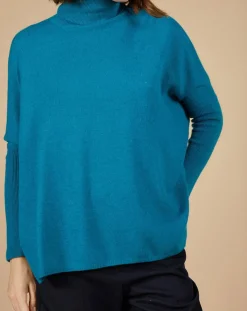 Femme Cashmere Tribu Pull poncho 100% Cachemire Lola col roulé agami