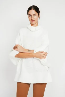Best Assuili Pull poncho col roulé naturel