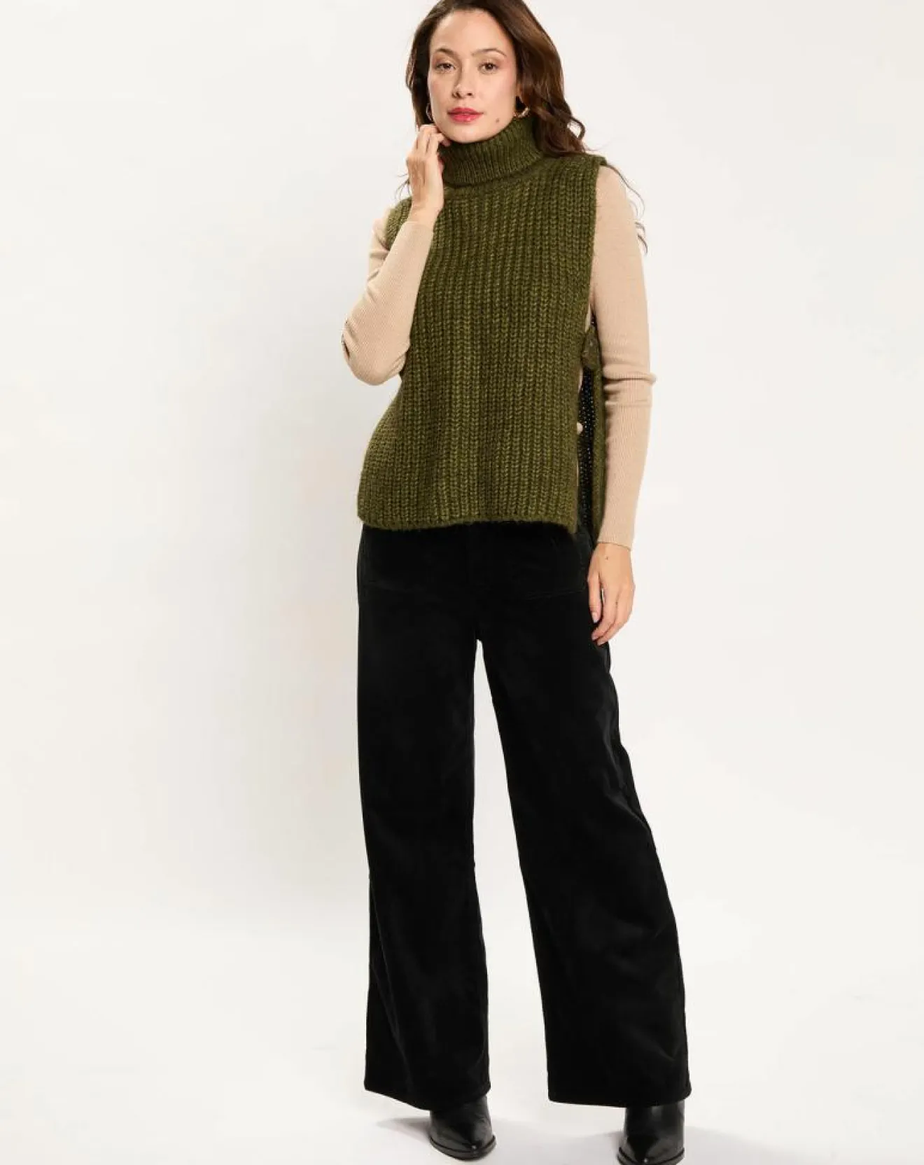 Discount Lauren Vidal Pull poncho en Alpaga mélangé Billie mousse