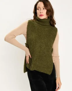 Discount Lauren Vidal Pull poncho en Alpaga mélangé Billie mousse