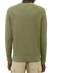 Homme Marc O'Polo Pull Rond Raglan Poche Poitrine kaki