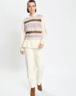 Online Marc O'Polo Pull sans manches 100% Laine Tricot multicolore