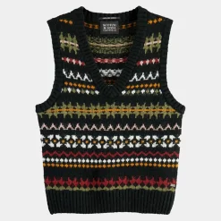 Femme Scotch & Soda Pull sans manches col V multicolore