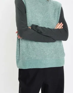 Femme Marc O'Polo Pull sans manches en Laine & Alpaga mélangés vert