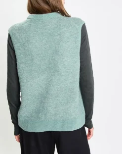 Femme Marc O'Polo Pull sans manches en Laine & Alpaga mélangés vert