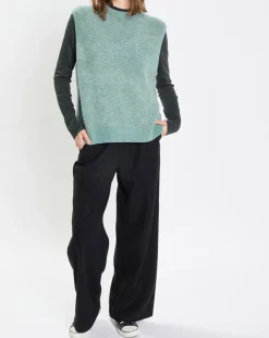 Femme Marc O'Polo Pull sans manches en Laine & Alpaga mélangés vert