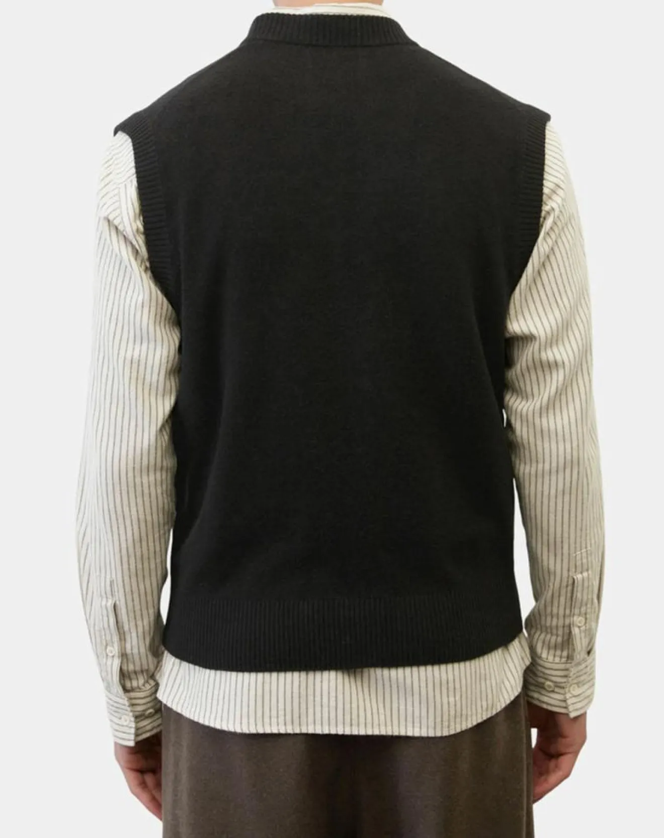 Clearance Marc O'Polo Pull sans manches en Laine & Coton noir