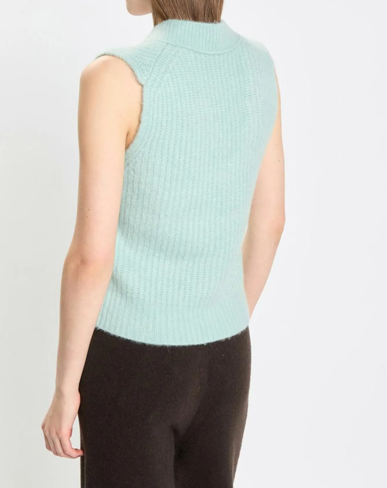 Femme Marc O'Polo Pull sans manches en Laine & Alpaga mélangés bleu clair