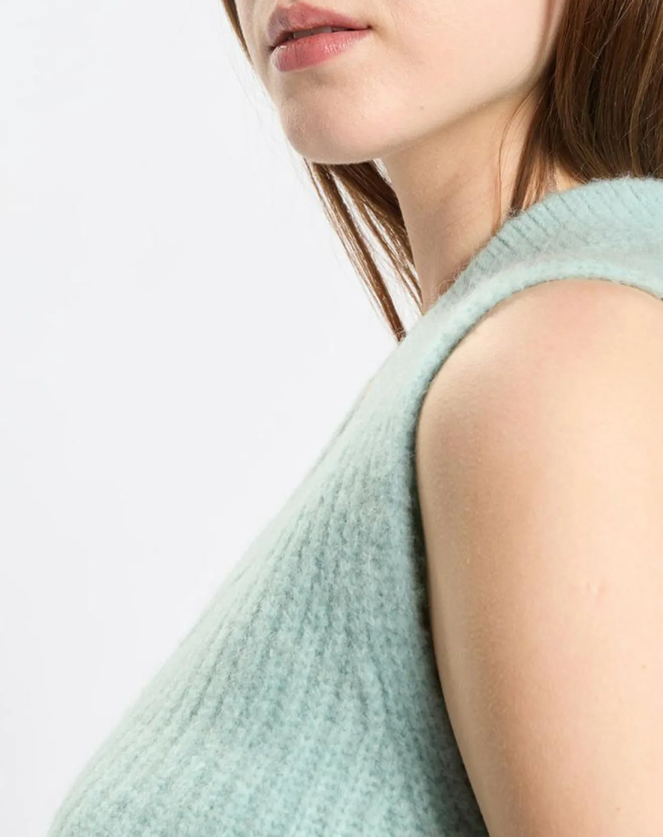 Femme Marc O'Polo Pull sans manches en Laine & Alpaga mélangés bleu clair