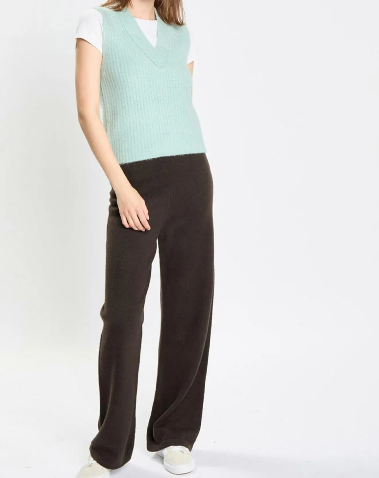 Femme Marc O'Polo Pull sans manches en Laine & Alpaga mélangés bleu clair