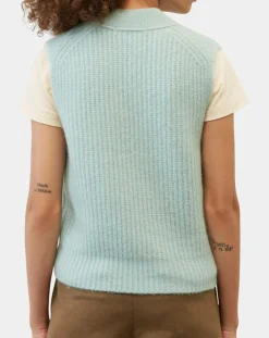 Femme Marc O'Polo Pull sans manches en Laine & Alpaga mélangés bleu clair