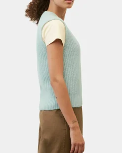 Femme Marc O'Polo Pull sans manches en Laine & Alpaga mélangés bleu clair