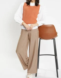 Femme Galeries Lafayette Pull sans manches en Maille mélangée Fido rouille