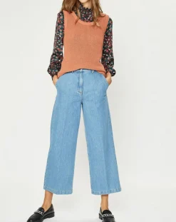 Femme Galeries Lafayette Pull sans manches en Maille mélangée Fido rouille