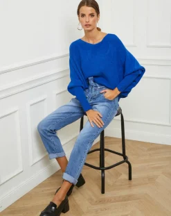 Femme Fleur de cachemire Pull Sarah bleu roi