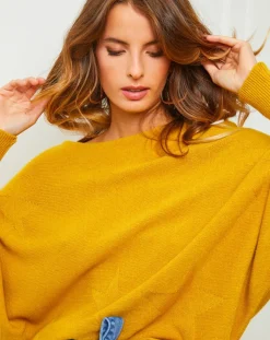 Online Fleur de cachemire Pull Sarah moutarde