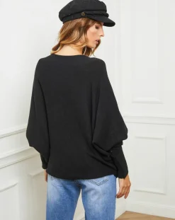 Sale Fleur de cachemire Pull Sarah noir