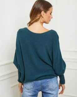 Femme Fleur de cachemire Pull Sarah vert bouteille
