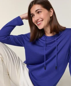 Rodier Pull Saxa 100% Laine Col Satin bleu outremer