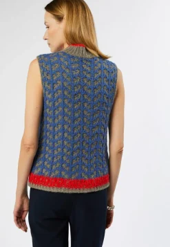 Femme Rodier Pull Suzette en Alpaga mélangé sans manches colore bleu outremer