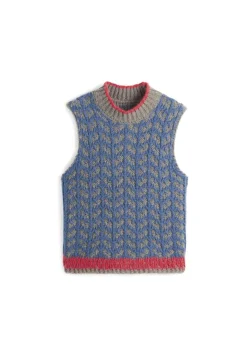 Femme Rodier Pull Suzette en Alpaga mélangé sans manches colore bleu outremer