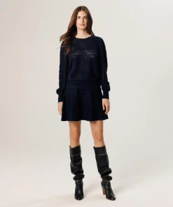 Femme Rodier Pull Tamara ajouré bleu nuit