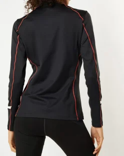 Femme Odlo Pull technique zip Sengg noir/blanc/rose