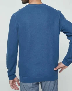 Homme Dockers Pull Textured bleu moyen