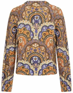 Outlet Manoush Pull Torsade imprimé violet/multicolore