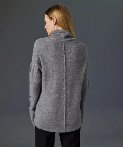 Clearance Rodier Pull Valériane col amovible gris moyen