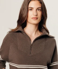 Femme Rodier Pull Vanina col marin marron havane