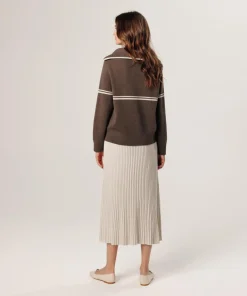 Femme Rodier Pull Vanina col marin marron havane