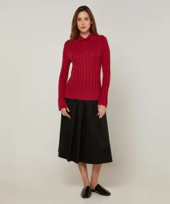 Femme Rodier Pull Virginie en Laine mélangée rouge grenat
