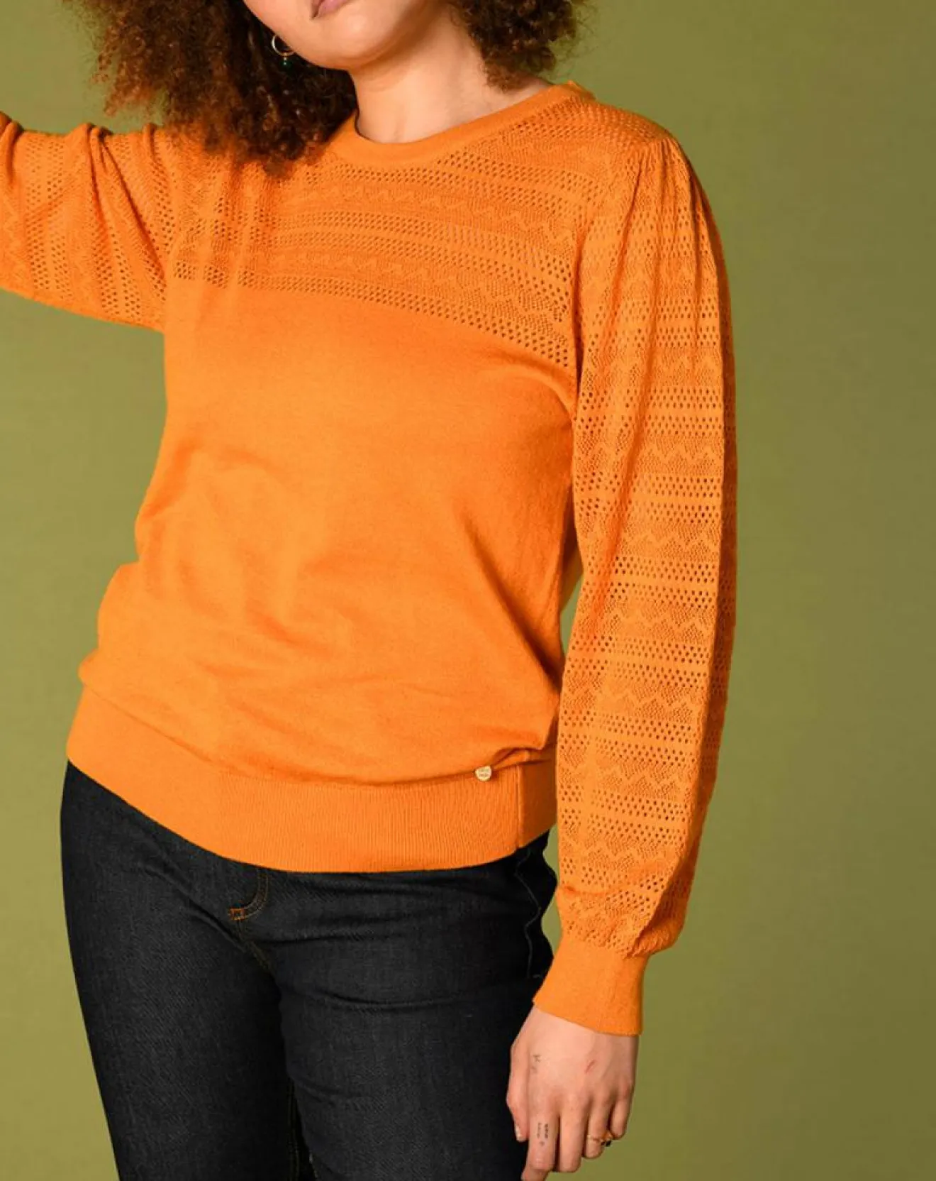 Best Harris Wilson Pull Virginie motifs ajourés tournesol