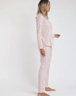 Femme Admas Pyjama boutonné You Are So Loved B écru