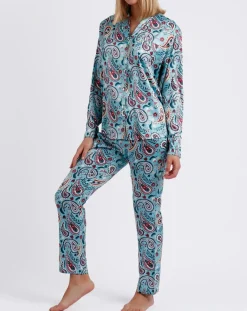 New Admas Pyjama Chemise & Pantalon Nadia bleu