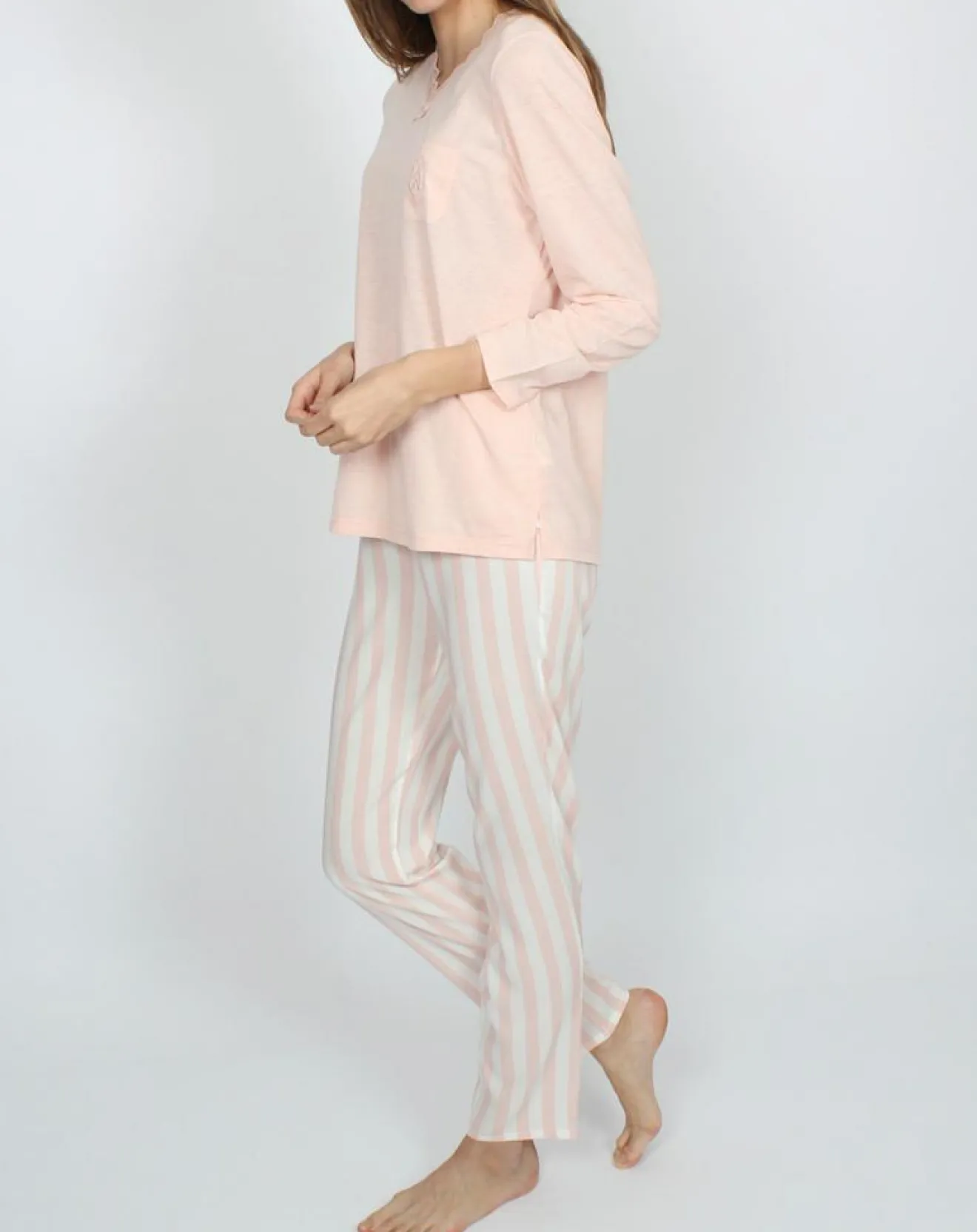 Outlet Admas Classic Pyjama Classic Tripes rose