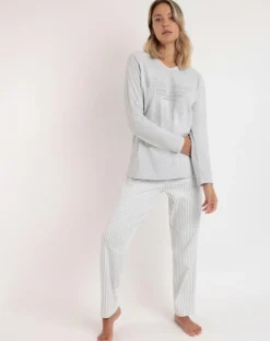 Sale Admas Pyjama col en V Soft Home perle