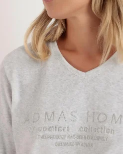 Sale Admas Pyjama col en V Soft Home perle