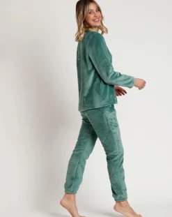 Admas Pyjama corail Be Kind to the Planet B vert feuille