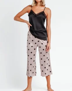 Hot Admas Classic Pyjama Débardeur & Pantalon Jiya noir/rose