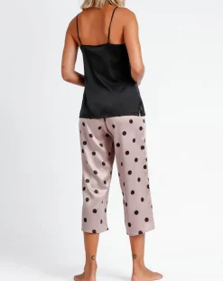 Hot Admas Classic Pyjama Débardeur & Pantalon Jiya noir/rose