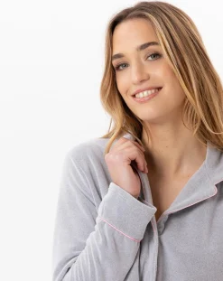 Discount Le Chat Pyjama en micropolaire Douce gris chiné