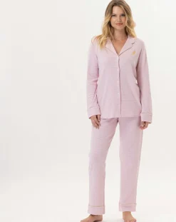 Femme Le Chat Pyjama Garance rose/blanc