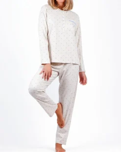 Femme Admas Classic Pyjama Haut à manches longues & Pantalon Seraphina gris clair