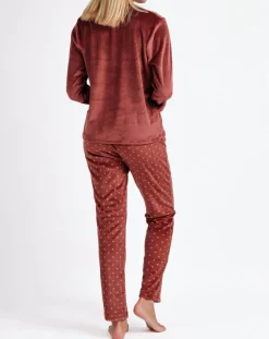 Online Admas Pyjama Haut à manches longues & Pantalon Isla marron