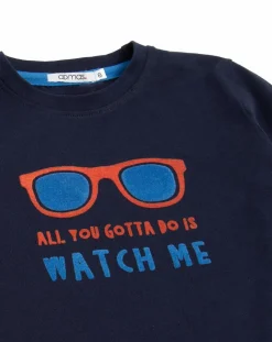 Sale Admas Pyjama Haut manches longues & Pantalon Akio bleu marine